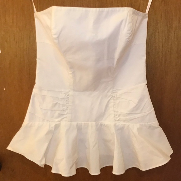 Betsey Johnson Tops - Betsey Johnson White Peplum Bustier 2